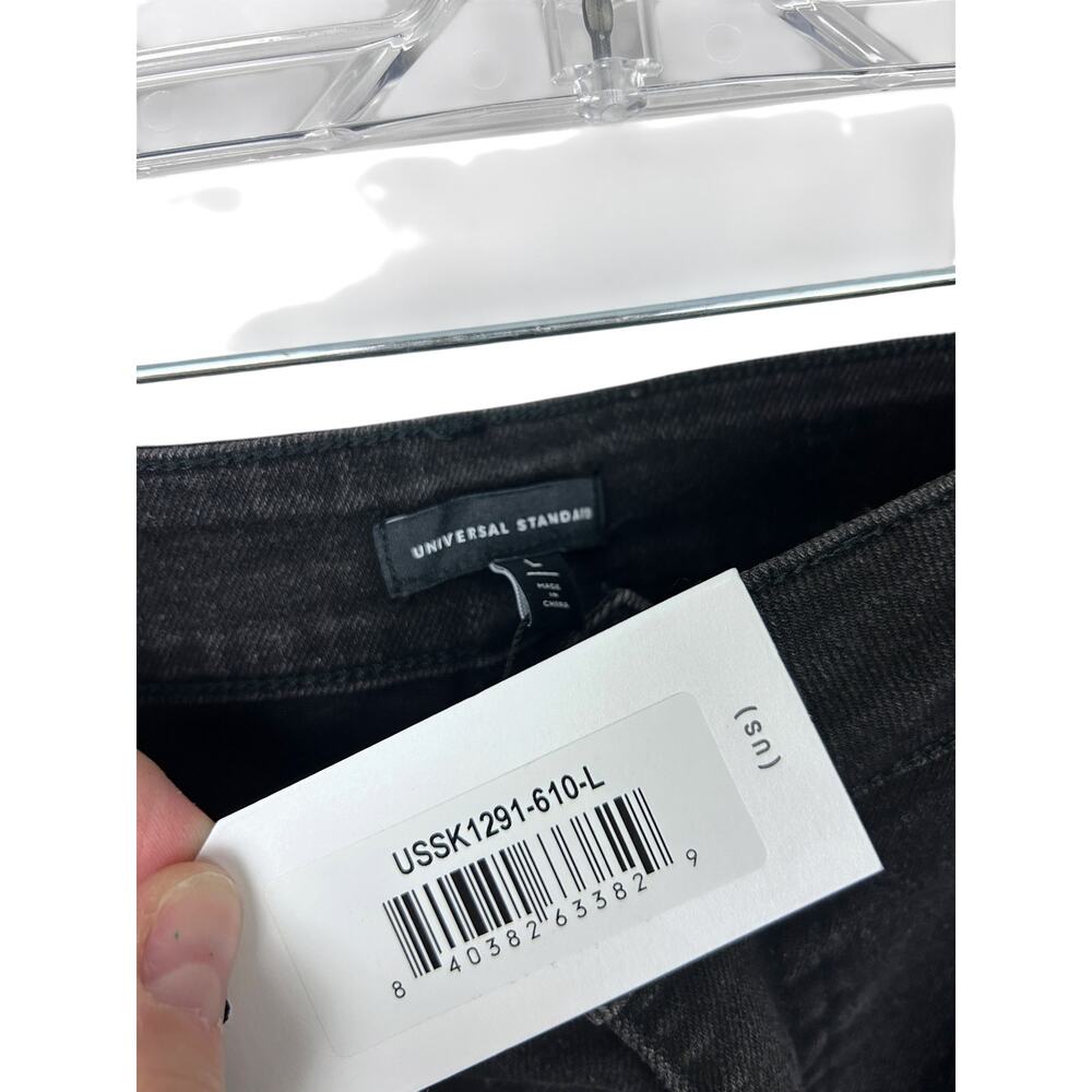 Universal Standard Black Denim Front Slit Midi Skirt NWT L 3X - Picture 5 of 6